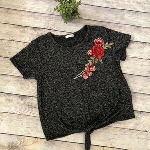 Occasion Embroidered Tie Front Top Size L